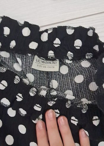 Siyah Puantiyeli kız çocuk tulum üst 7 8 yaş altı 8 9 yaş - Görsel 6