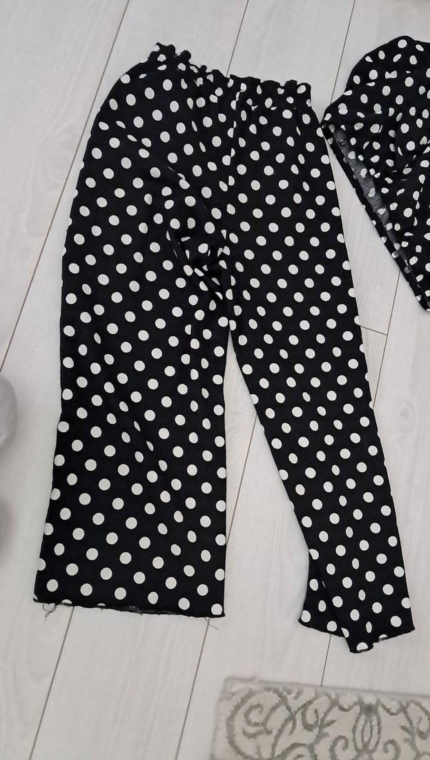 Siyah Puantiyeli kız çocuk tulum üst 7 8 yaş altı 8 9 yaş - Görsel 3