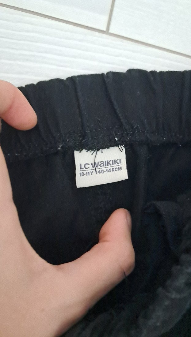 Siyah Rahat Kesim kız çocuk  paraşüt  Pantolon - Görsel 3