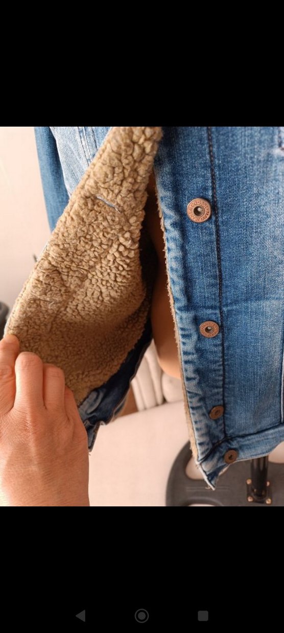 Düğmeli Kadın Mavi Denim Ceket - Görsel 4