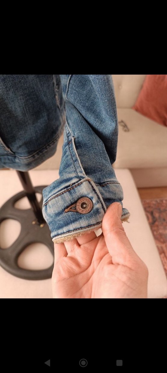 Düğmeli Kadın Mavi Denim Ceket - Görsel 2