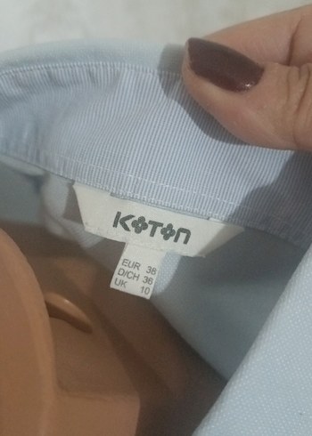 Kadın açık mavi Kısa Kollu Gömlek - Görsel 5