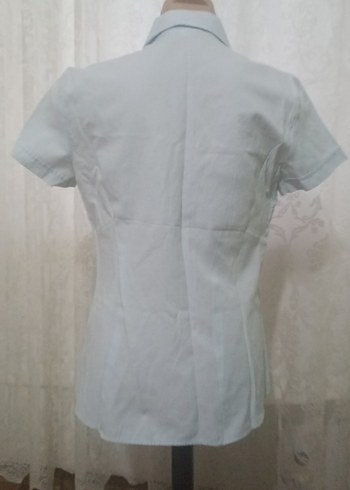 Kadın açık mavi Kısa Kollu Gömlek - Görsel 4