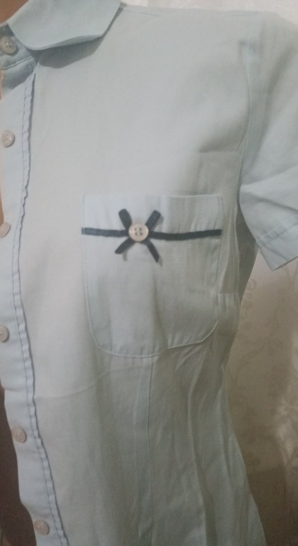 Kadın açık mavi Kısa Kollu Gömlek - Görsel 2