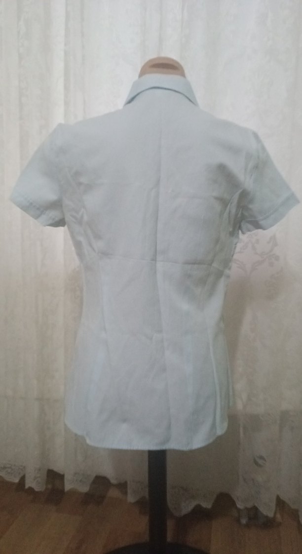 Kadın açık mavi Kısa Kollu Gömlek - Görsel 4