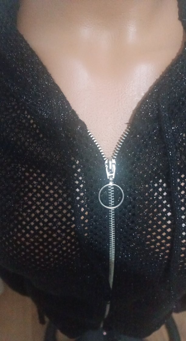 Siyah Örgü Kapüşonlu Kadın Ceket - Görsel 2