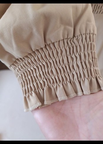 Bej Düğmeli Uzun Bohem Elbise - Görsel 5