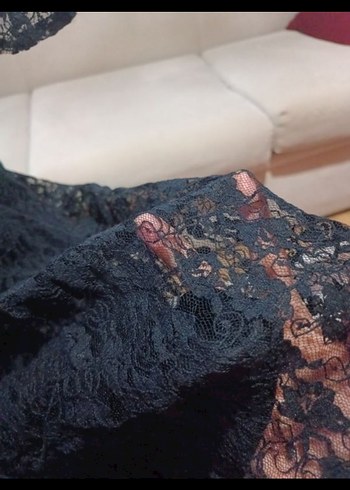 Dantel Detaylı Siyah Gotik Elbise - Görsel 3