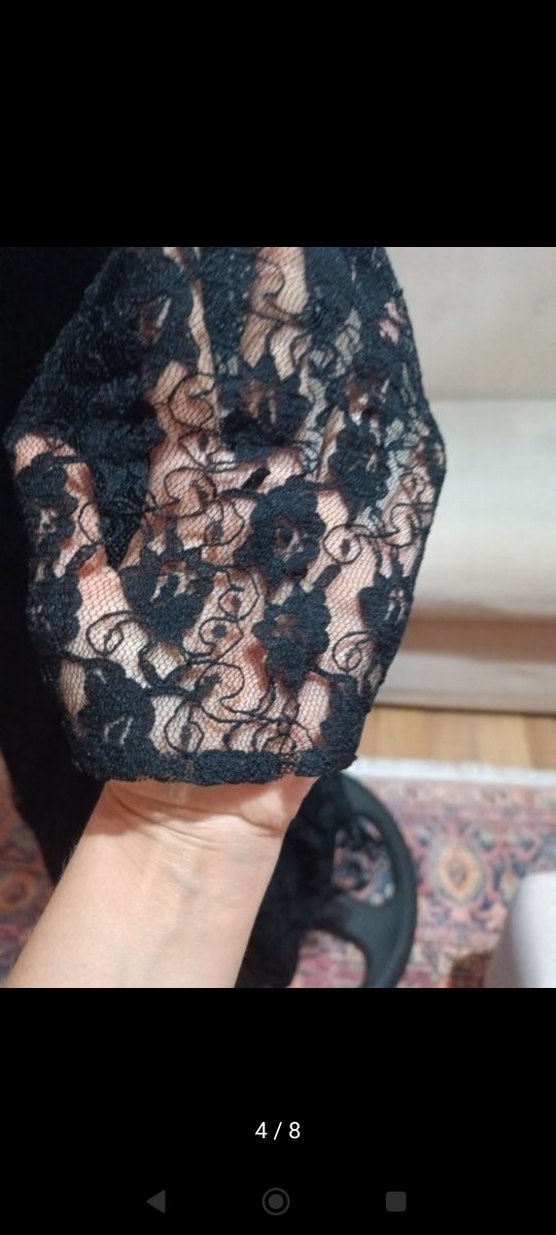 Dantel Detaylı Siyah Gotik Elbise - Görsel 5