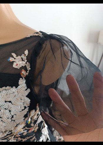 islemeli gece elbisesi - Görsel 7