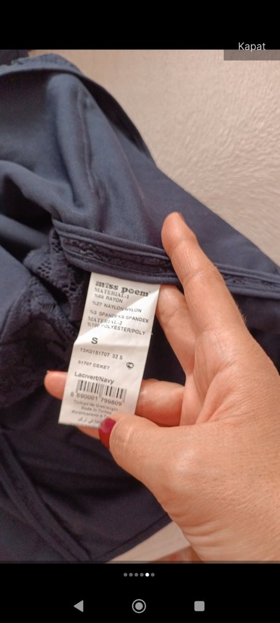 Kızlar İçin Düğmeli Lacivert Bolero - Görsel 5