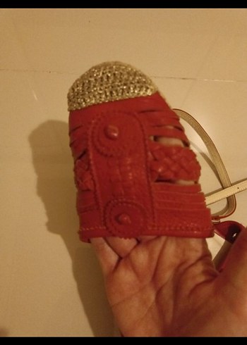 Kırmızı hakiki magza marka  Deri Bohem Kadın espadril - Görsel 15