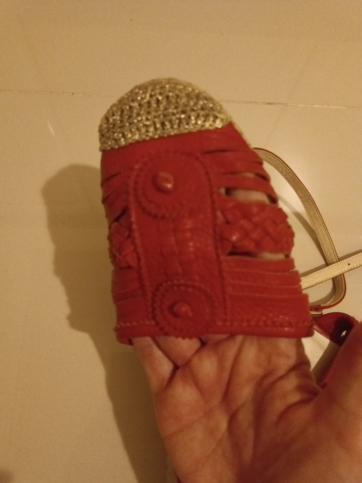 Kırmızı hakiki magza marka  Deri Bohem Kadın espadril - Görsel 2