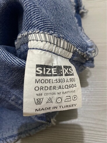 xs Beden mavi Renk kot etek