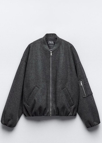 Gri Fermuarlı Midi Streetwear Kadın Kaban