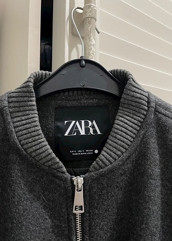 s Beden Gri Fermuarlı Midi Streetwear Kadın Kaban