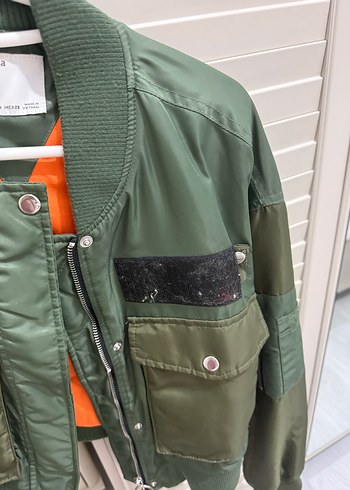 Haki Kadın Street Wear Fermuarlı Ceket - Görsel 5