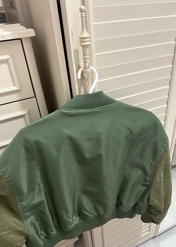 Haki Kadın Street Wear Fermuarlı Ceket - Görsel 4