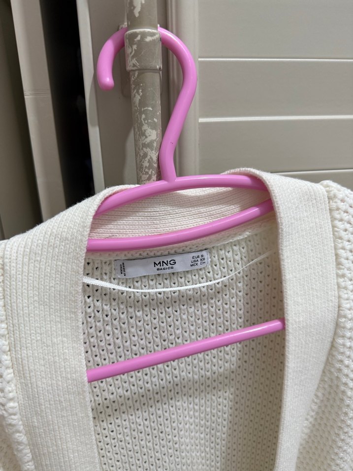 Beyaz Örgü Kadın Hırka - Görsel 2