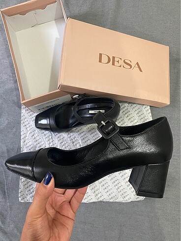 Desa Desa hakiki deri topuklu ayakkabı