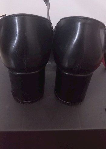 38 Beden Kadın Siyah Topuklu Goth Akşam Ayakkabısı