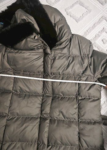 Armine Kadın Gri Uzun Kışlık Kürklü Mont - Görsel 4