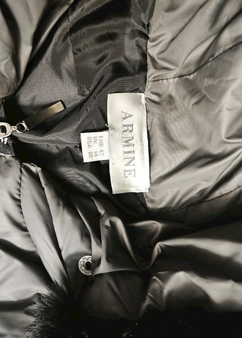 Armine Kadın Gri Uzun Kışlık Kürklü Mont - Görsel 5