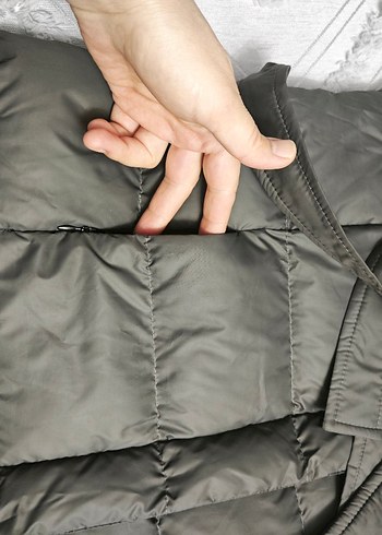 Armine Kadın Gri Uzun Kışlık Kürklü Mont - Görsel 7