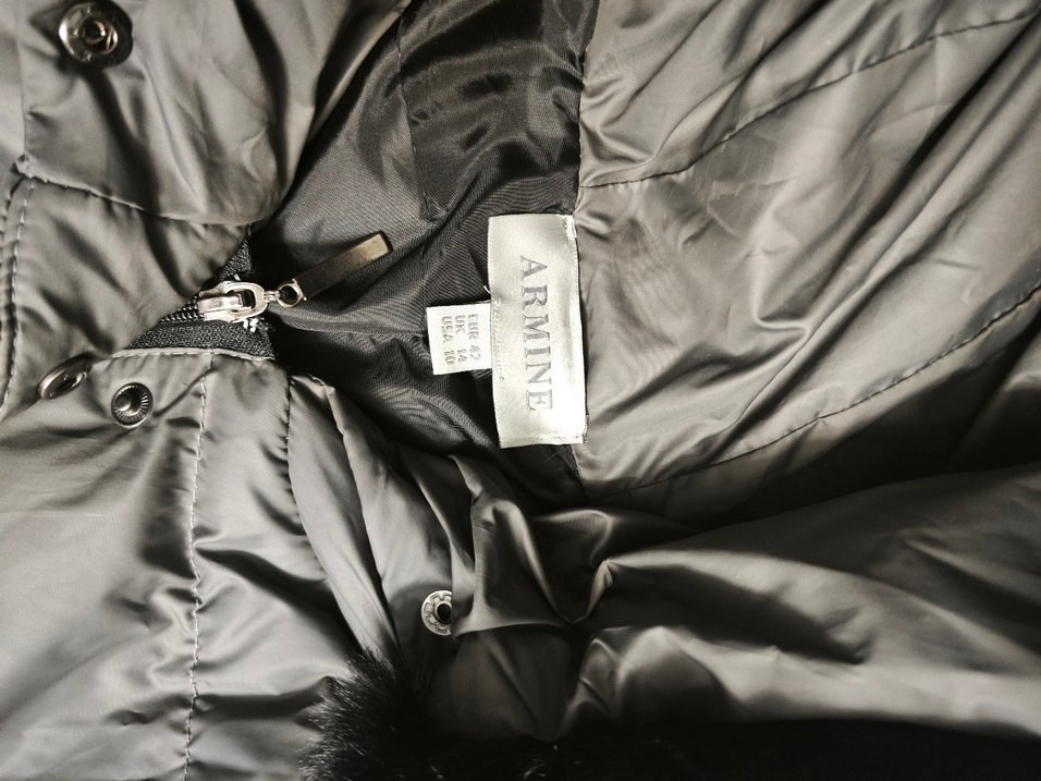 Armine Kadın Gri Uzun Kışlık Kürklü Mont - Görsel 5