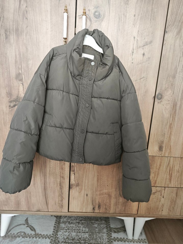 Defacto Gri Düğmeli Midi Kış Montu - Görsel 4