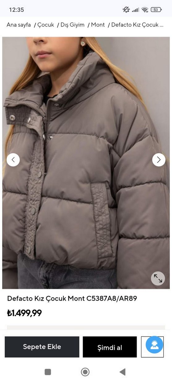 Defacto Gri Düğmeli Midi Kış Montu - Görsel 3