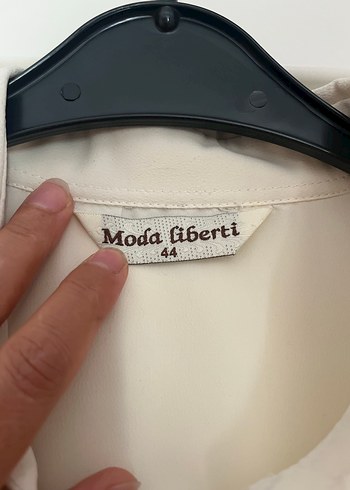 44 Beden Uzun Kollu, krem Kadın Gömlek