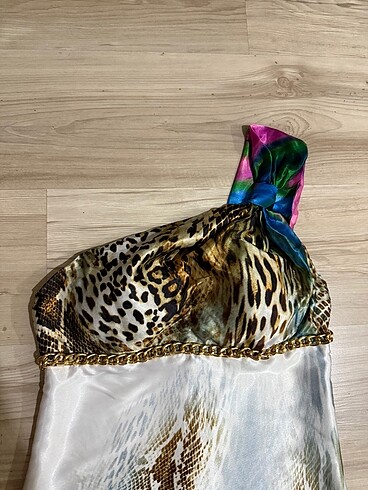 s Beden Leopar saten elbise