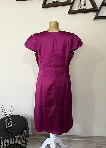 l Beden Saten Vintage elbise
