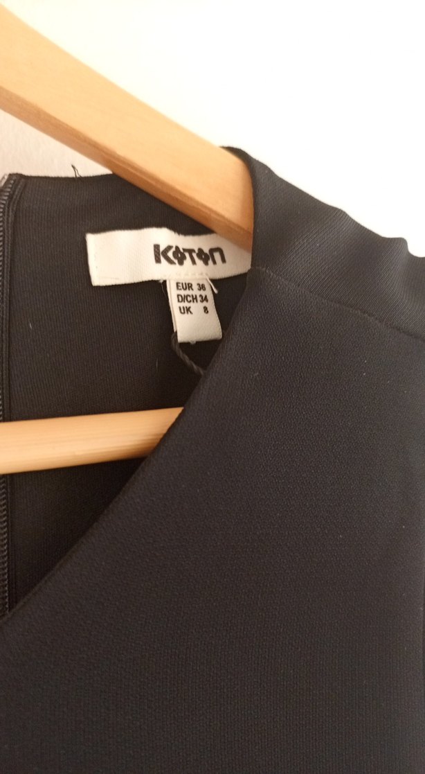 Siyah Fırfırlı Midi Kadın Elbise - Görsel 2