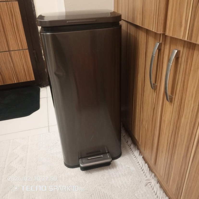 Kahverengi Gri Ayaklı Çöp Kutusu - Görsel 3