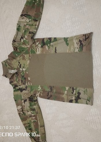 Erkek Kamuflaj Yüksek Yakalı Uzun Kollu Gömlek - Görsel 3