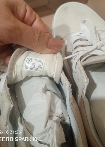 Beyaz Kadın Spor Ayakkabı - Düz Taban -45 numara - Görsel 9