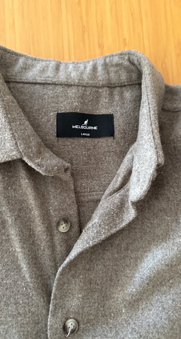 Gri Düğmeli Yün Erkek Gömlek - Görsel 2