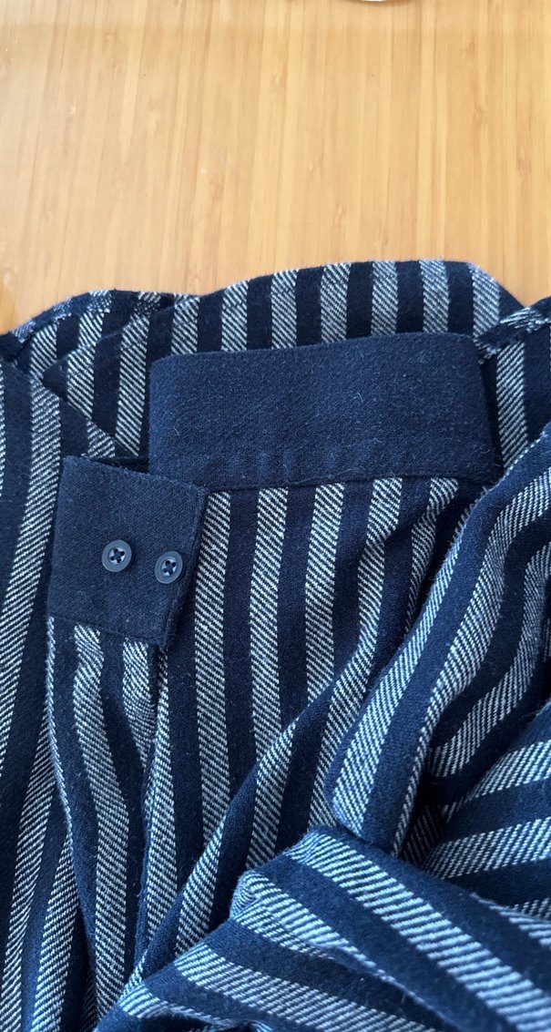 Düğmeli Çizgili yün Gömlek - Görsel 4