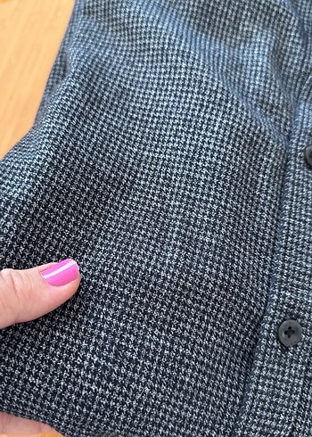 Düğmeli Gri Erkek Gömlek - Görsel 4