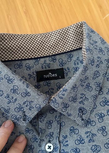 Erkek Mavi gri uzun Kollu Desenli Gömlek - Görsel 2