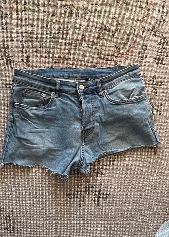 Bol Kesim Mini Mavi Denim Şort