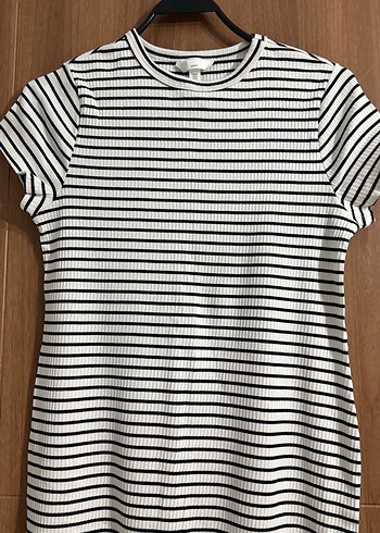 H&M Çizgili, Kısa Kollu Uzun Elbise