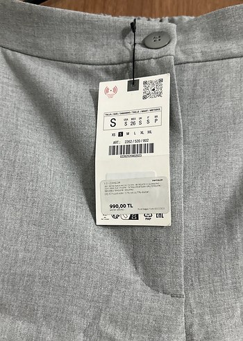 s Beden Zara Gri Midi Keten Kumaş Kadın Pantolon