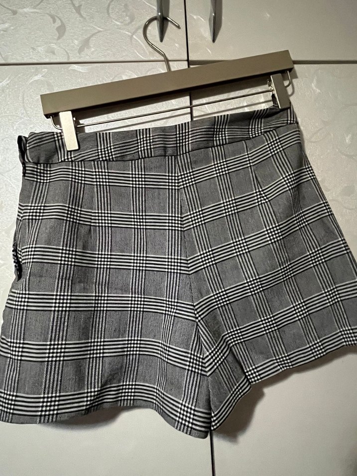 Gri Ekose Mini Etek - Görsel 2