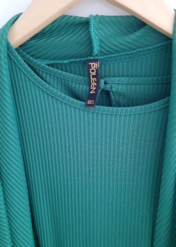 Yeşil kendinden çizgili 3 lü takım - Görsel 2