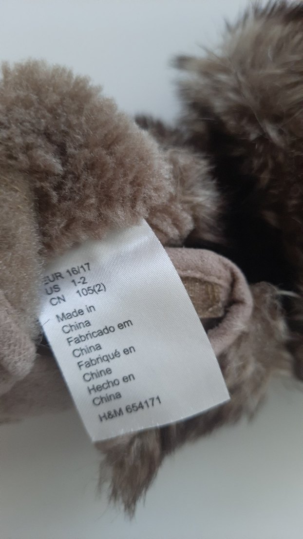 Kahverengi Süet Kürklü Erkek kız bebek panduf - Görsel 3