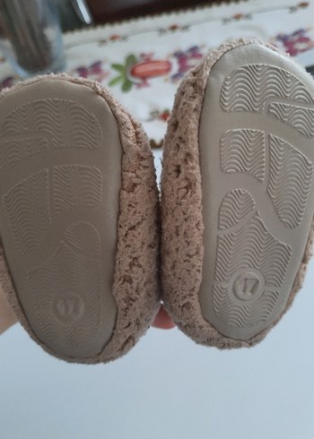 Kız bebek Bej Örgü Sıcak panduf - Görsel 3