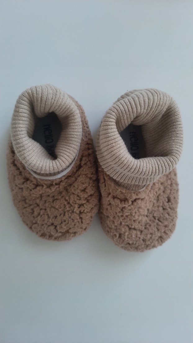 Kız bebek Bej Örgü Sıcak panduf - Görsel 4